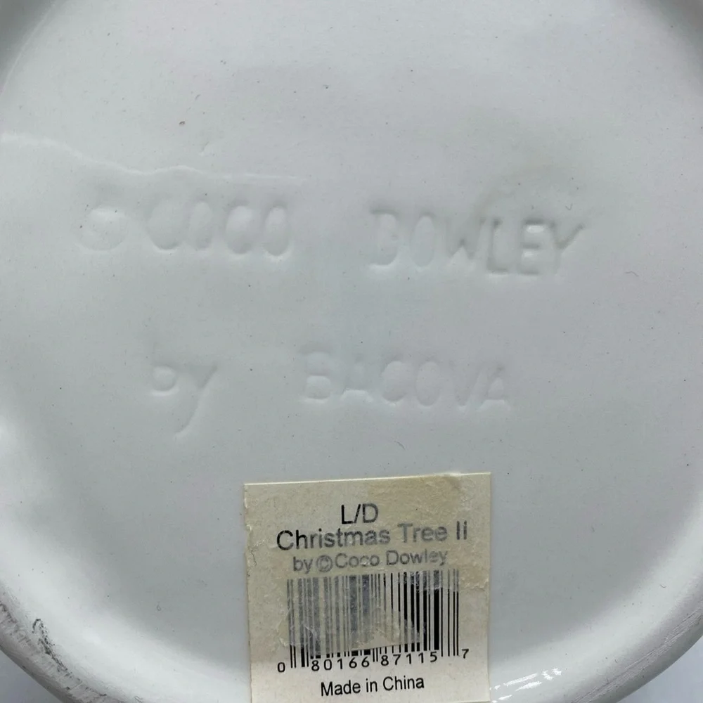 Vintage Bacova Ceramic Christmas Tree Soap Pump Dispenser Coco Dowley 1994 6”